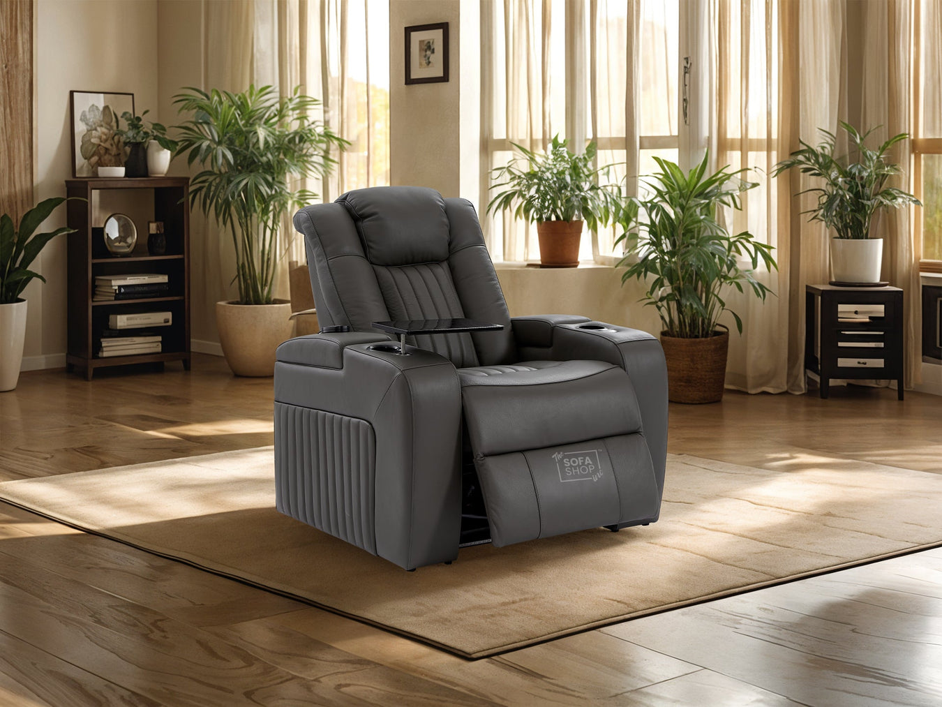 Charcoal Real Leather Recliner Sofas
