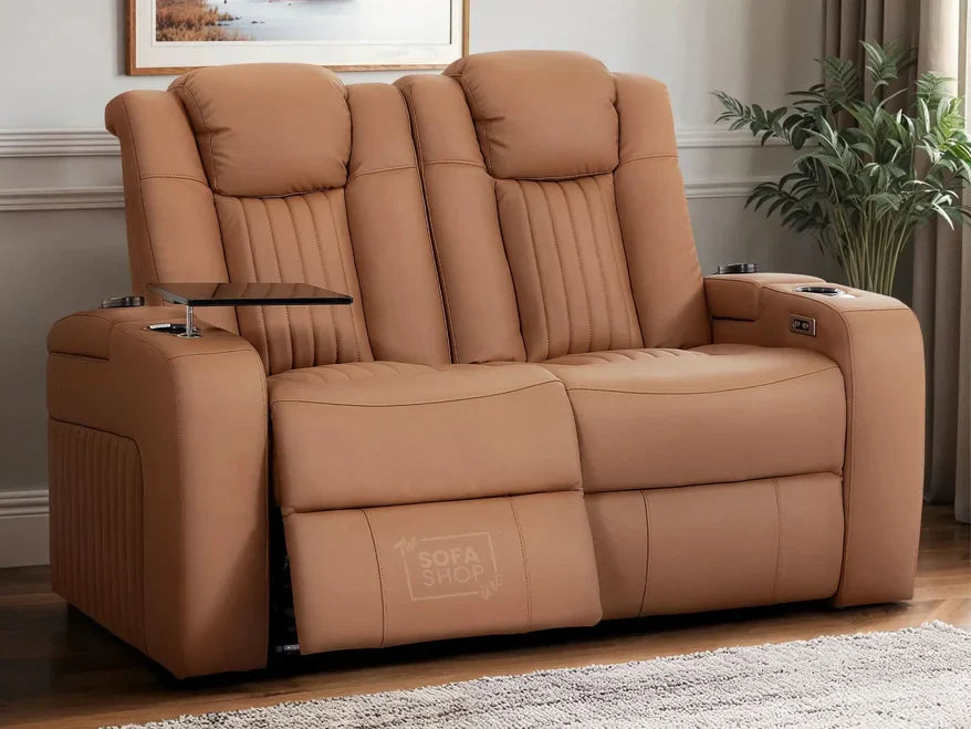 Tan Real Leather Recliner Sofas