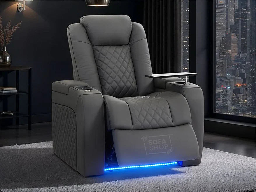 Grey Leather Recliner Chairs