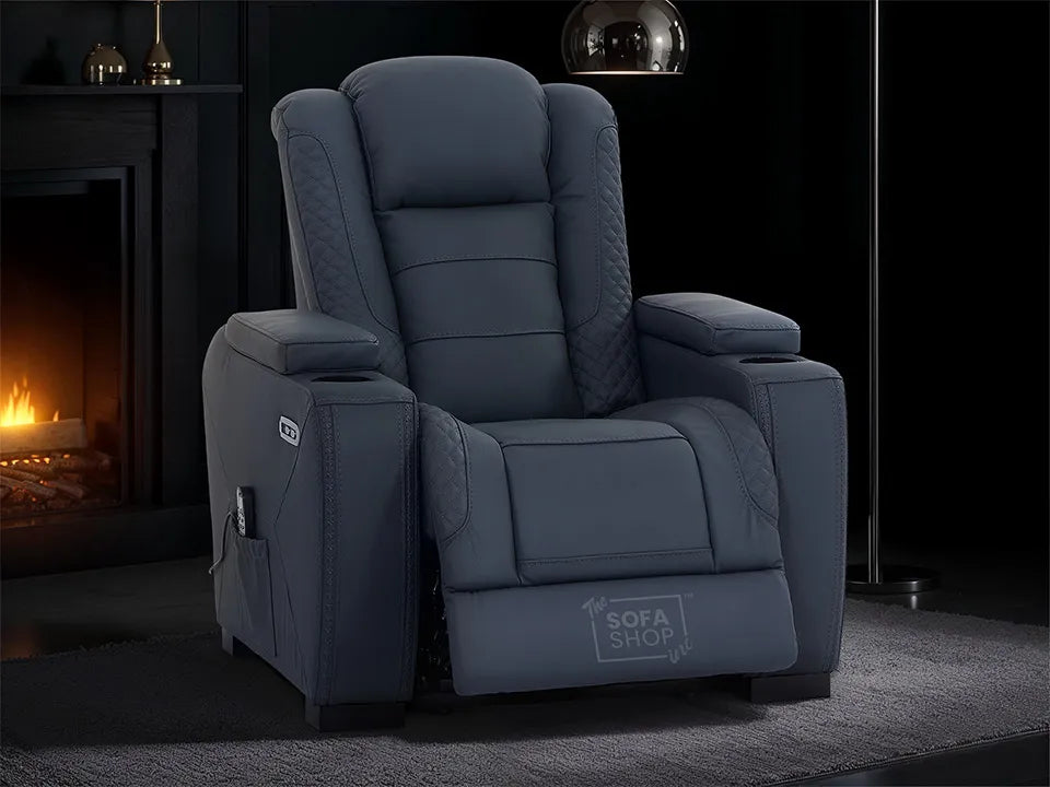 Blue Leather Recliner Chairs