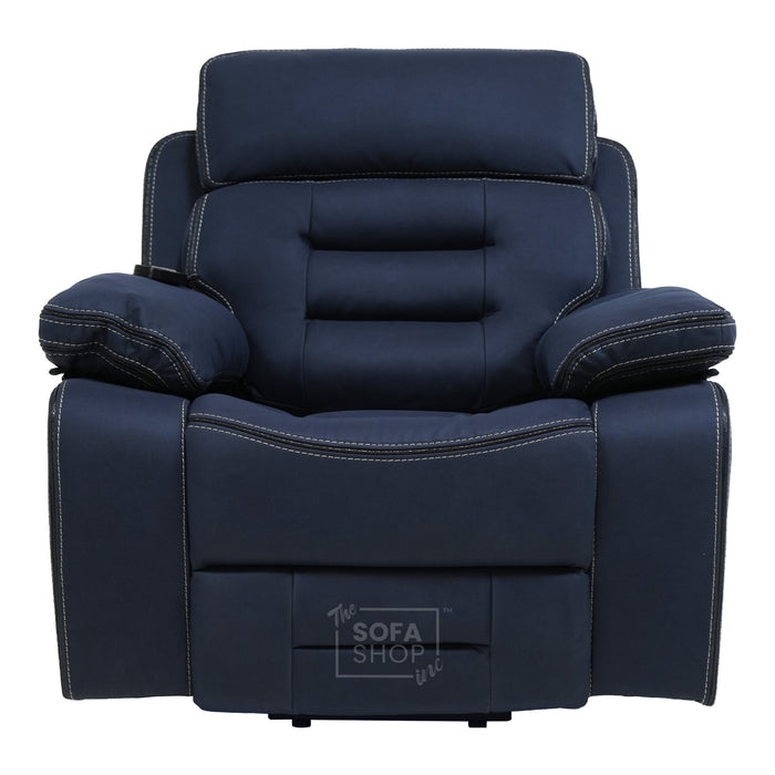 1 Seater Smart Tech Riser Recliner Cinema Chair | Blue Fabric | Tuscany