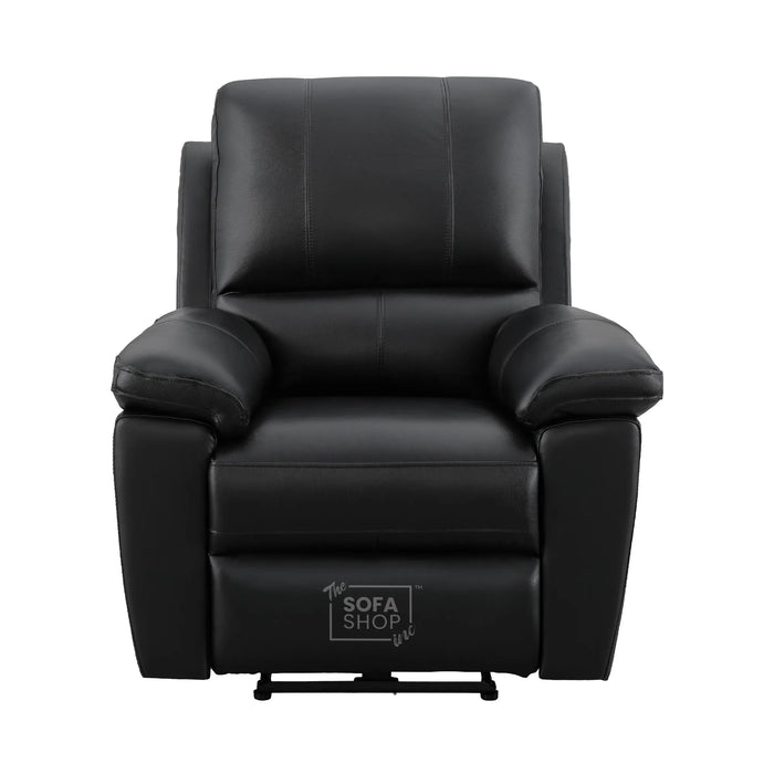 1 Seater Electric Recliner Chair | Black Real Leather | Trento