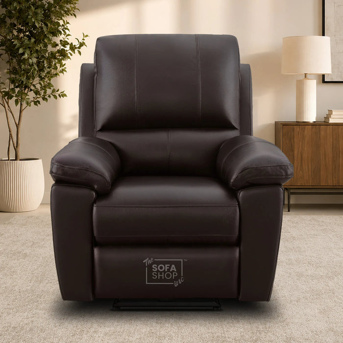 1 Seater Electric Recliner Chair | Brown Real Leather | Trento