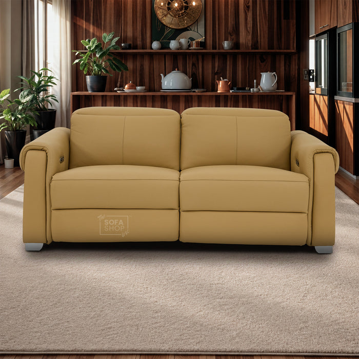 3 Seater Electric Recliner Sofa | Tan Real Leather | Turin