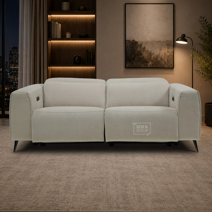 3 Seater Smart Electric Sofa | Beige Fabric | Sample | Cadenza