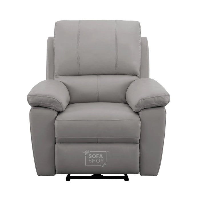 1 Seater Electric Recliner Chair | Grey Real Leather | Trento