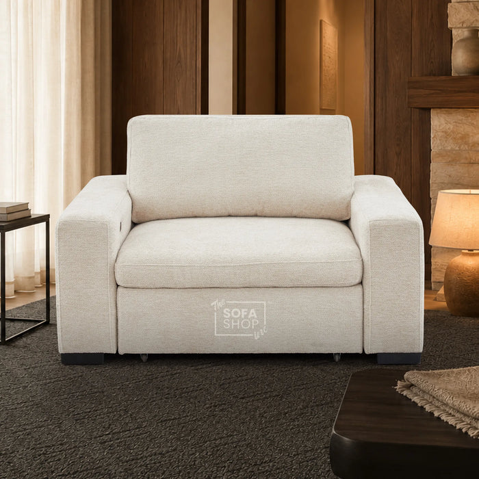 1 Wide Seat Electric Sliding Chair | Beige | Palma