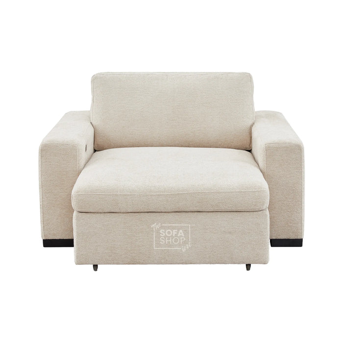 1 Wide Seat Electric Sliding Chair | Beige | Palma
