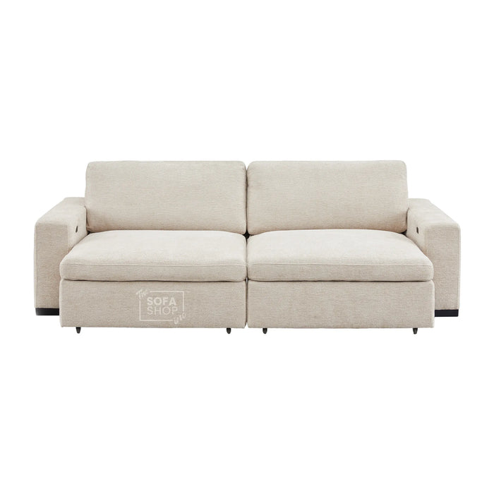 2 Wide Seat Beige Electric Sliding Sofa | Palma