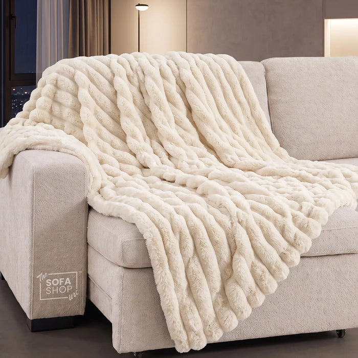 Ultra-Soft Plush Throw | Beige | 150x200cm | Boston