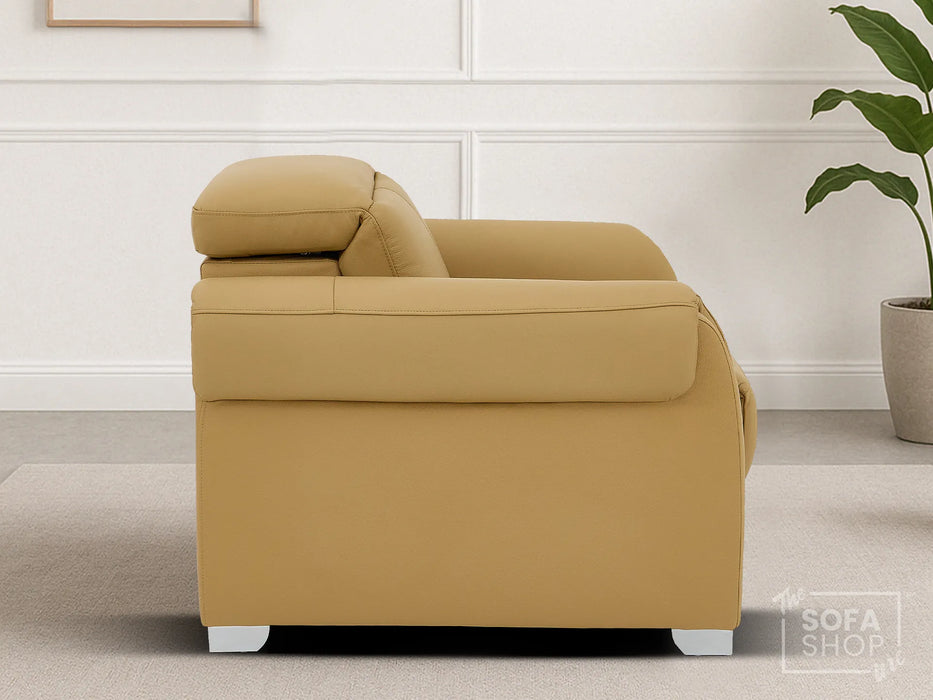 1 Seater Electric Recliner Chair | Tan Real Leather | Turin