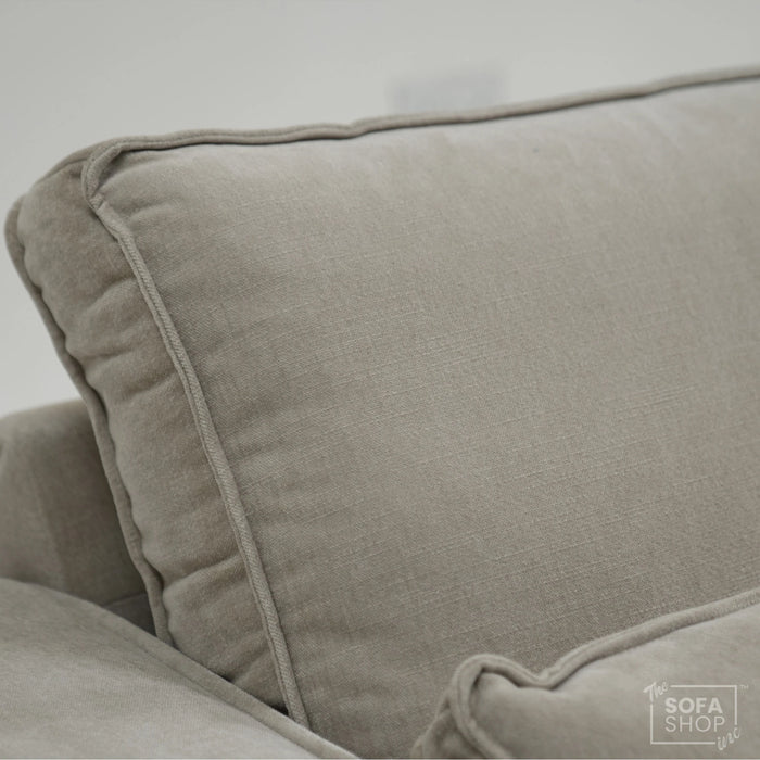 4 Seater Static Fabric Sofa & Footstool | RHF Stain, Back Damage & No Feet | Vicenza | SHS Sofa 27