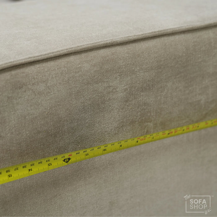 4 Seater Static Fabric Sofa & Footstool | RHF Stain, Back Damage & No Feet | Vicenza | SHS Sofa 27
