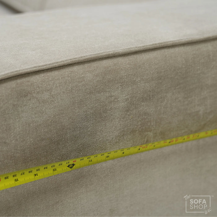 4 Seater Static Fabric Sofa & Footstool | RHF Stain, Back Damage & No Feet | Vicenza | SHS Sofa 27