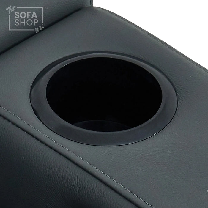 1 Seater Smart Tech Electric Recliner Cinema Chair | Luxury Theatre Seating | Grey Real Leather | Milano