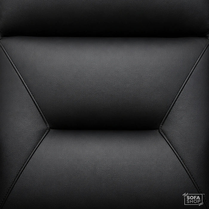 2 Seater Black Genuine Leather Electric Recliner Cinema Sofa | LED Cupholders, Power Headrests & USB Charging | Siena | The Sofa Shop