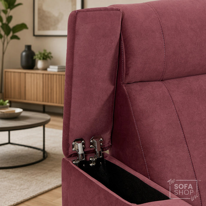1 Seater Smart Tech Electric Recliner Cinema Chair | Luxury Theatre Seating | Purple Velvet Fabric | Rimini