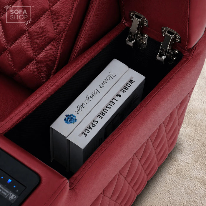 1 Seater Smart Tech Electric Recliner Cinema Chair | Luxury Theatre Seating | Red Real Leather | Assisi