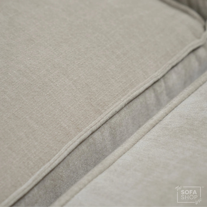 4 Seater Static Fabric Sofa & Footstool | RHF Stain, Back Damage & No Feet | Vicenza | SHS Sofa 27