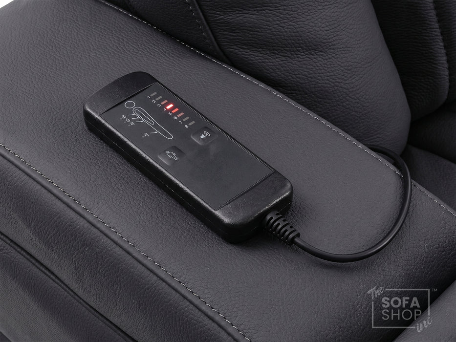 2 Seater Smart Tech Electric Recliner Cinema Sofa | Luxury Theatre Seating | Black Real Leather | Capri
