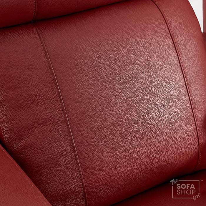 1 Seater Smart Tech Electric Recliner Cinema Chair | Luxury Theatre Seating | Red Real Leather | Rimini
