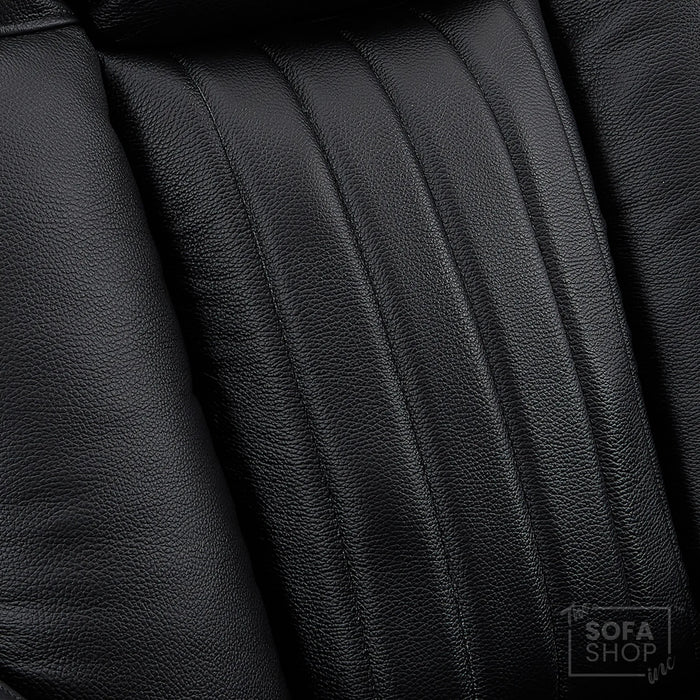 2 Seater Smart Tech Electric Recliner Cinema Sofa | Luxury Theatre Seating | Black Real Leather | Capri