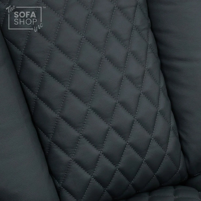 1 Seater Smart Tech Electric Recliner Cinema Chair | Luxury Theatre Seating | Grey Real Leather | Milano
