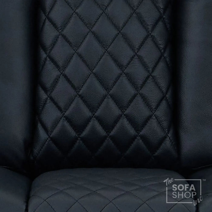 2 Seater Smart Tech Electric Recliner Cinema Sofa | Luxury Theatre Seating | Black Real Leather | Milano