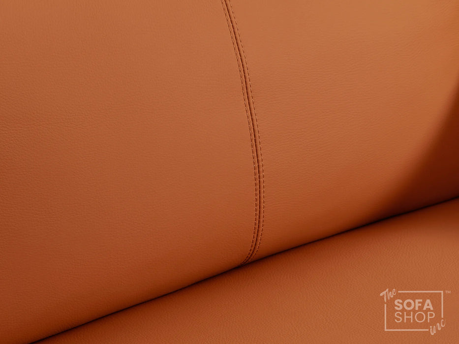 1 Seater Electric Recliner Chair | Orange Real Leather | Turin