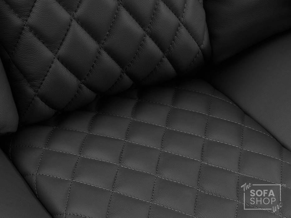 2 Seater Smart Tech Electric Recliner Cinema Sofa | Luxury Theatre Seating | Grey Real Leather| Milano