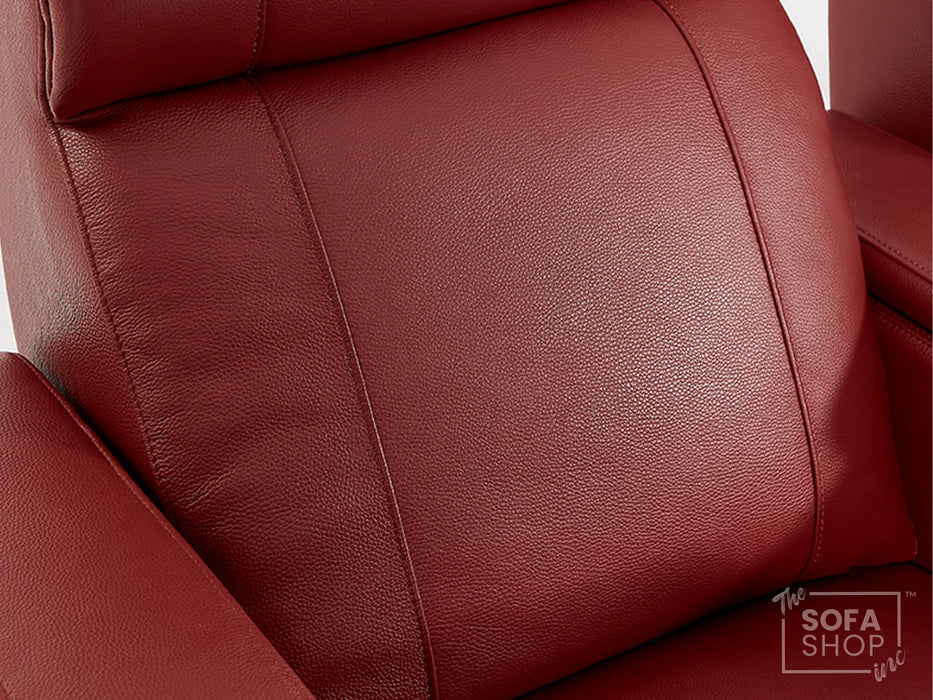 2 Seater Smart Tech Electric Recliner Cinema Sofa | Luxury Theatre Seating | Red Real Leather | Rimini