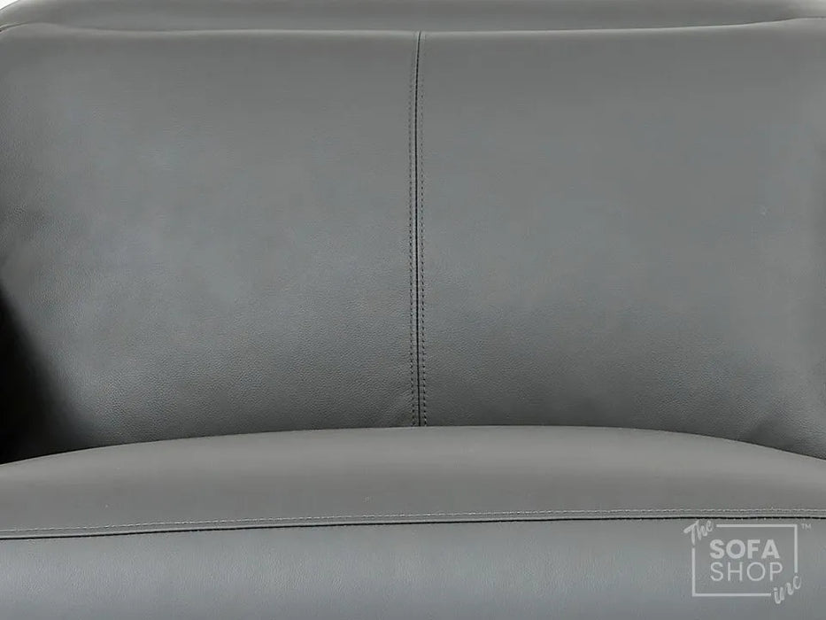 1 Seater Electric Recliner Chair | Grey Real Leather | Turin