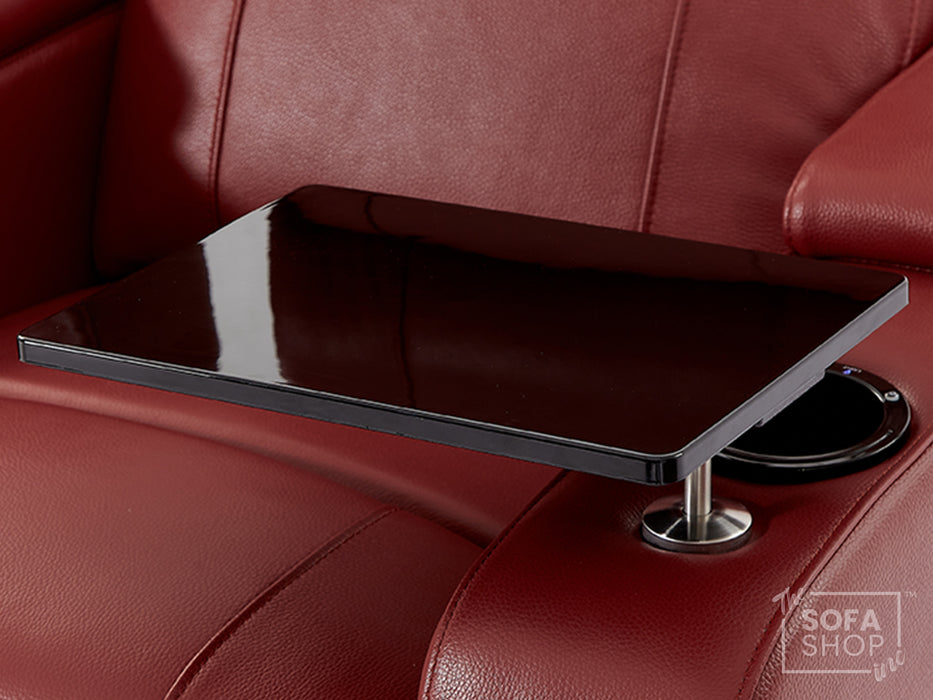 3 Seater Smart Tech Electric Recliner Cinema Sofa | Luxury Theatre Seating | Red Real Leather | Rimini