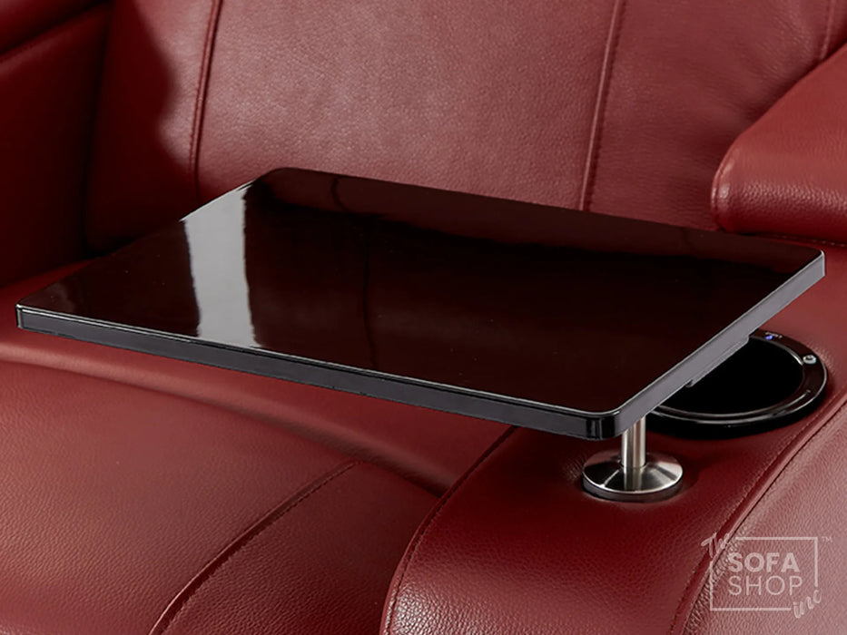 2 Seater Smart Tech Electric Recliner Cinema Sofa | Luxury Theatre Seating | Red Real Leather | Rimini