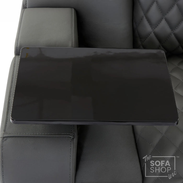 2 Seater Smart Tech Electric Recliner Cinema Sofa | Luxury Theatre Seating | Grey Real Leather| Milano
