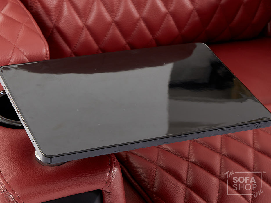 1 Seater Smart Tech Electric Recliner Cinema Chair | Luxury Theatre Seating | Red Real Leather | Assisi