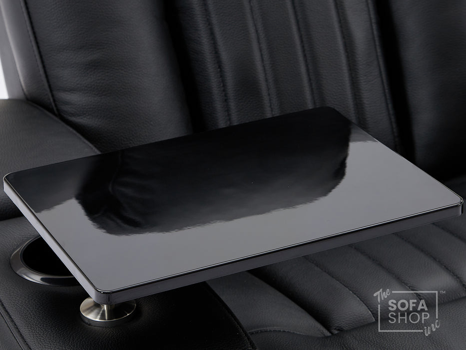 2 Seater Smart Tech Electric Recliner Cinema Sofa | Luxury Theatre Seating | Black Real Leather | Capri