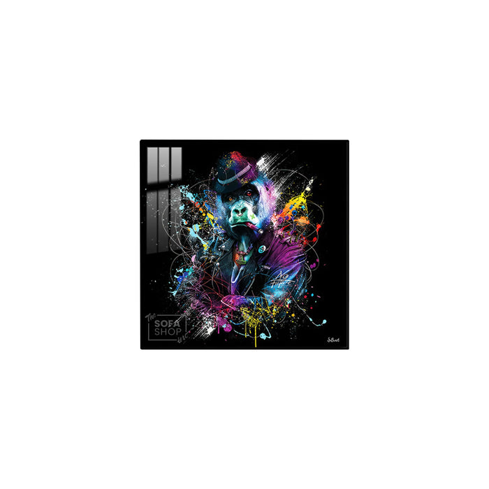 Gorilla LED Canvas | Colour Splash | 100x100cm | Gold or Black Frame