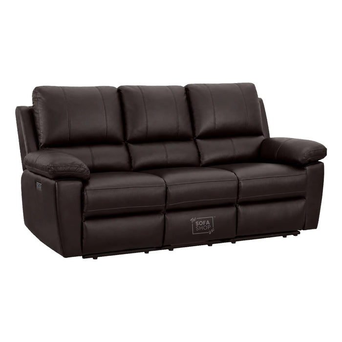 3 Seater Electric Recliner Sofa | Brown Real Leather | Trento