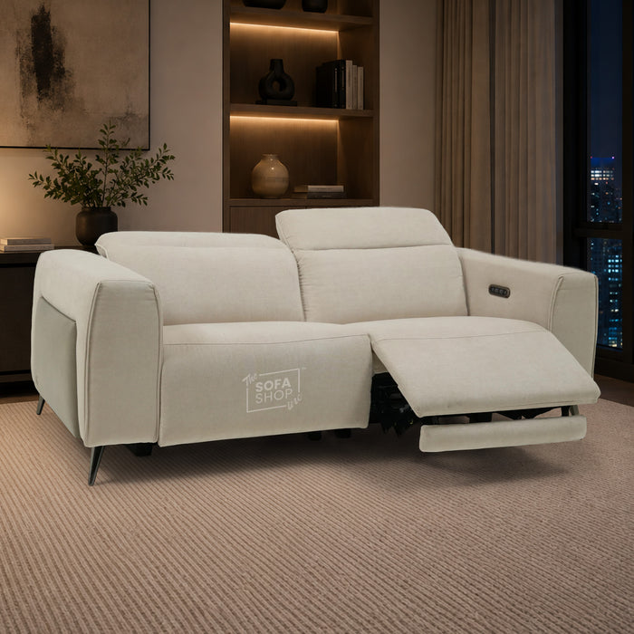 3 Seater Smart Electric Sofa | Beige Fabric | Sample | Cadenza