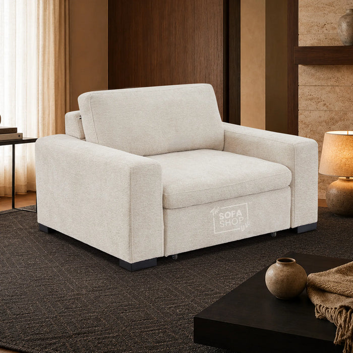 1 Wide Seat Electric Sliding Chair | Beige | Palma