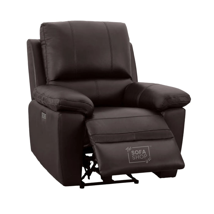 1 Seater Electric Recliner Chair | Brown Real Leather | Trento