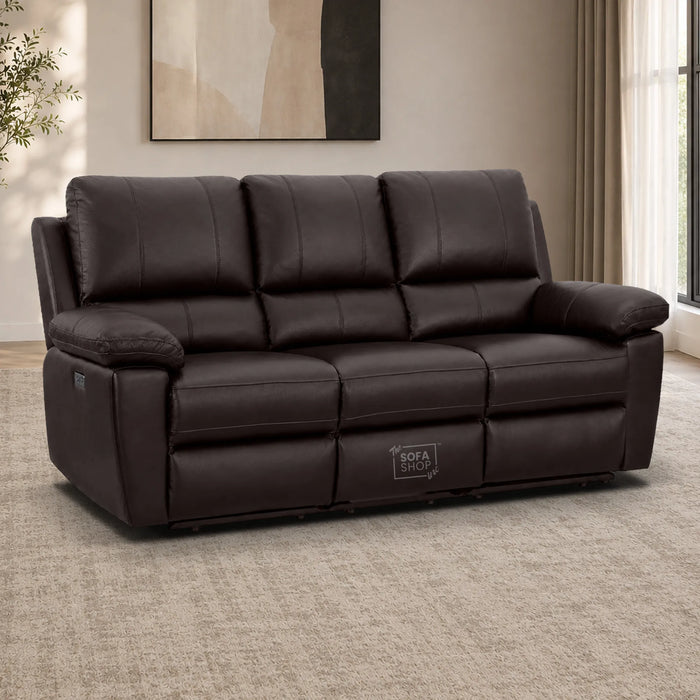 3 Seater Electric Recliner Sofa | Brown Real Leather | Trento