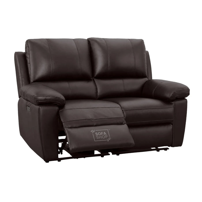2 Seater Electric Recliner Sofa | Brown Real Leather | Trento