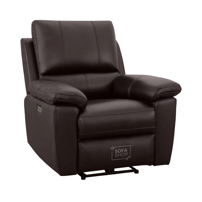1 Seater Electric Recliner Chair | Brown Real Leather | Trento