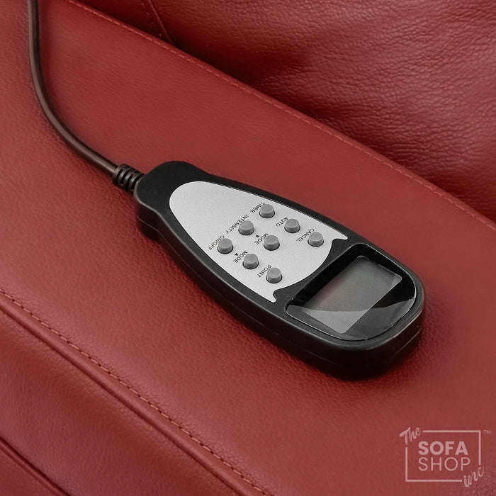 2 Seater Smart Tech Electric Recliner Cinema Sofa | Luxury Theatre Seating | Red Real Leather | Rimini