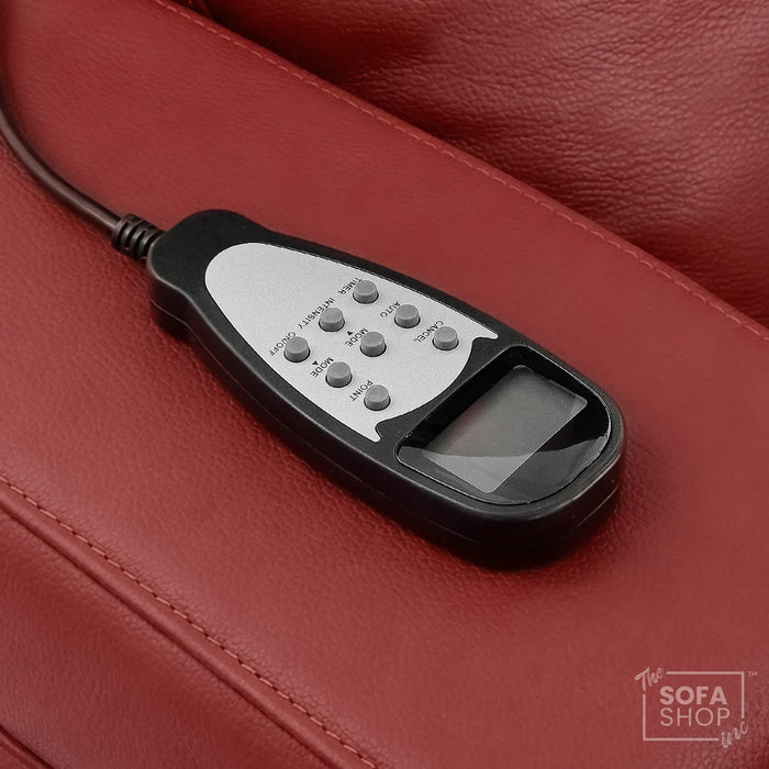 3 Seater Smart Tech Electric Recliner Cinema Sofa | Luxury Theatre Seating | Red Real Leather | Rimini