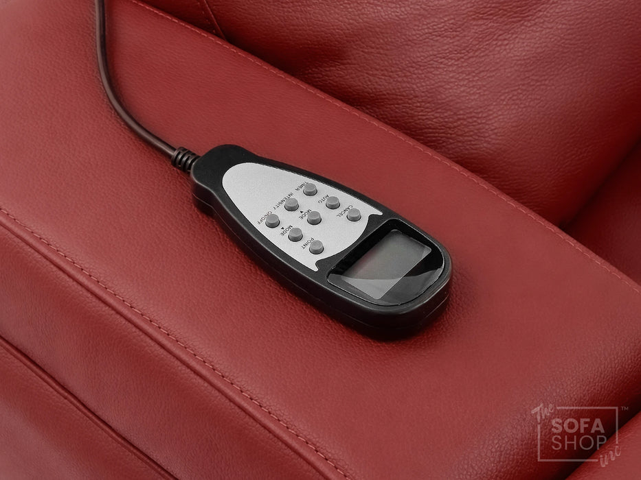 1 Seater Smart Tech Electric Recliner Cinema Chair | Luxury Theatre Seating | Red Real Leather | Rimini