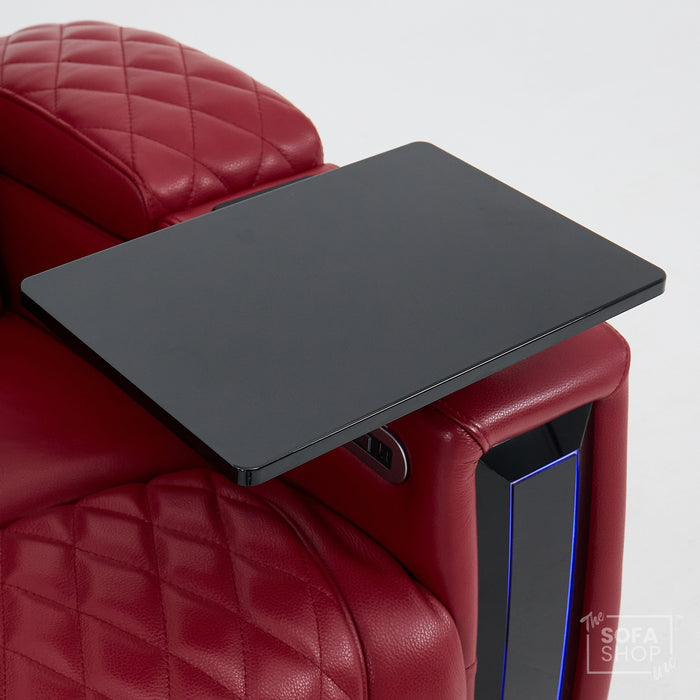 2 Seater Smart Tech Electric Recliner Cinema Sofa | Luxury Theatre Seating | Red Real Leather | Assisi