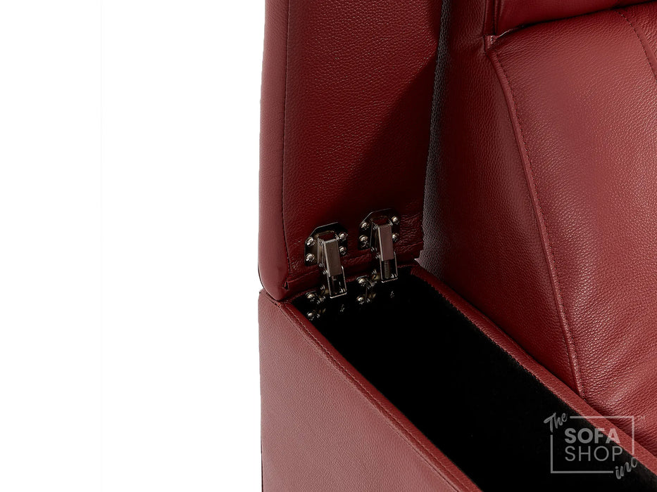 1 Seater Smart Tech Electric Recliner Cinema Chair | Luxury Theatre Seating | Red Real Leather | Rimini